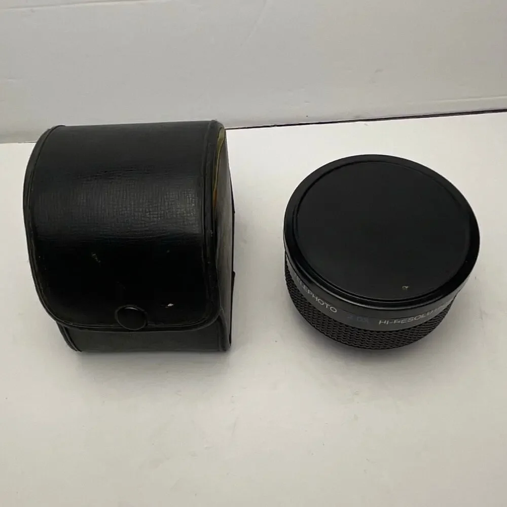 Ambico Video V-0313 Telephoto 2.0X Hi-Resolution Lens Japan 52mm 49mm Case